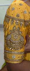 NR851Y -Yellow Colour Computer Maggam Work Blouse
