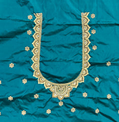 NR951RG -Rama Green Colour Computer Maggam Work Blouse