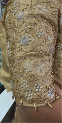 NR1299GD -Gold Colour Computer Maggam Work Blouse