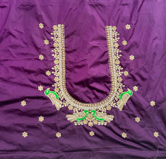 NR1059WN- Wine Colour Computer Maggam Work Blouse