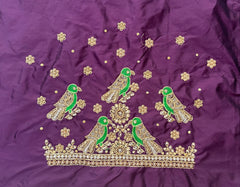 NR1059WN- Wine Colour Computer Maggam Work Blouse