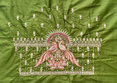 NR995MG -Mahendi Green Colour Computer Maggam Work Blouse