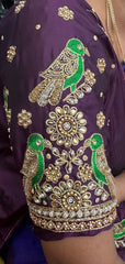 NR1059WN- Wine Colour Computer Maggam Work Blouse