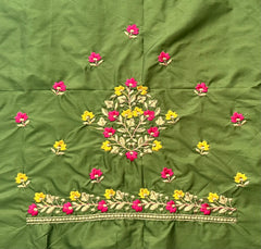 NR484MG - Mahendi Green Colour Computer Multi Work Blouse