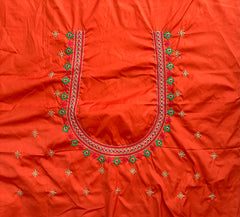 NR499OR- Orange Colour Computer Multi Work Blouse