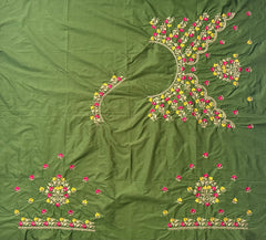 NR484MG - Mahendi Green Colour Computer Multi Work Blouse