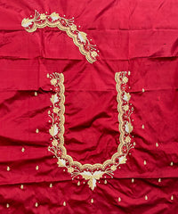 NR1298M - Maroon Colour Computer Maggam Work Blouse