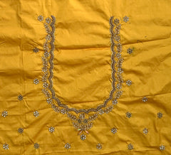 NR990Y- Yellow Colour Computer Maggam Work Blouse
