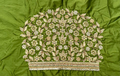 NR1320MG- Mahendi Green Colour Computer Maggam Work Blouse