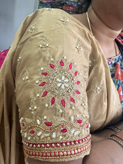 NR885GD - Gold Colour Computer Maggam Work Blouse