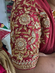 NR1249M- Maroon Colour Computer Maggam Work Blouse