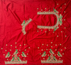 NR1059R-  Red Colour Computer Maggam Work Blouse