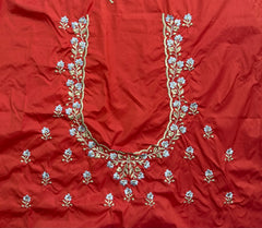 NR402OR -Orange Colour Computer Work Blouse