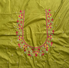 NR495MD-Mahendi Colour Computer Multi Work Blouse