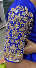NR1320IB - Ink Blue Colour Computer Maggam Work Blouse