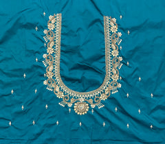 NR859RG -Rama Green Colour Computer Maggam Work Blouse