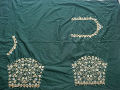 NR1299BG -Bottle Green Colour Computer Maggam Work Blouse
