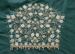 NR1299BG -Bottle Green Colour Computer Maggam Work Blouse
