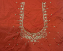 NR395OR -Orange Colour Computer Work Blouse