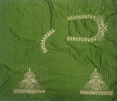 NR395MG -Mahendi Green Colour Computer Work Blouse