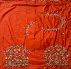 NR1299OR -Orange Colour Computer Maggam Work Blouse