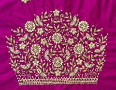 NR1249MP- Magenta Pink Colour Computer Maggam Work Blouse