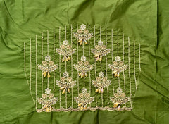 NR990MG- Mahendi  Green Colour Computer Maggam Work Blouse
