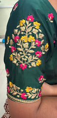 NR484BG -Bottle Green Colour Computer Multi Work Blouse