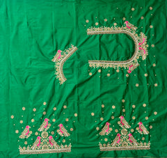 NR1059G- Green Colour Computer Maggam Work Blouse