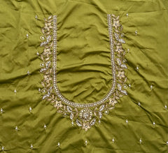 NR1249MD- Mahendi Colour Computer Maggam Work Blouse