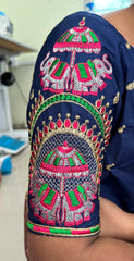 NR482B - Blue Colour Computer Multi Work Blouse