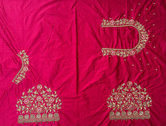 NR1296TP -Tomato Pink Colour Computer Maggam Work Blouse