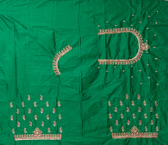 NR889G - Green Colour Computer Maggam Work Blouse