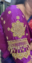 NR951MP -Mazenta Pink Colour Computer Maggam Work Blouse