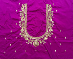 NR859MP -Magenta Pink Colour Computer Maggam Work Blouse
