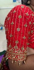 NR929MR- Mirchi Red Colour Computer Maggam Work Blouse