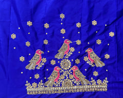 NR1059IB- Ink Blue Colour Computer Maggam Work Blouse