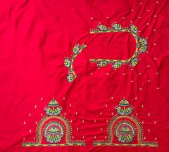 NR482TR - Tomato Red  Colour Computer Multi Work Blouse