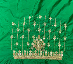 NR1050G- Green Colour Computer Maggam Work Blouse( Boat Neck Design Back Open)