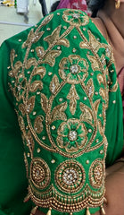 NR1296G -Green Colour Computer Maggam Work Blouse