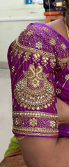 NR851MP - Magenta Pink Colour Computer Maggam Work Blouse