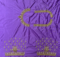 NR1050LV- Lavender Colour Computer Maggam Work Blouse ( Boat Neck Design Back Open)