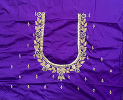 NR1320V- Violet  Colour Computer Maggam Work Blouse