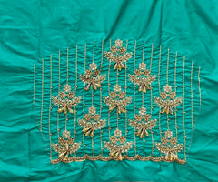 NR990SG- Sea Green Colour Computer Maggam Work Blouse