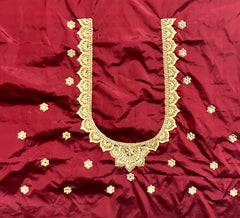 NR951DM -Dark Maroon Colour Computer Maggam Work Blouse