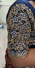 NR1300NB -Navy Blue Colour Computer Maggam Work Blouse