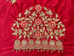 NR1296M -Maroon Colour Computer Maggam Work Blouse