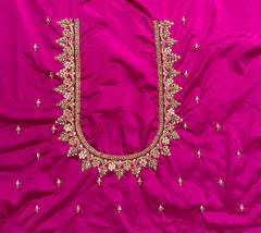 NR929P- Pink Colour Computer Maggam Work Blouse