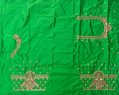 NR995PG -Parrot Green Colour Computer Maggam Work Blouse