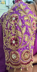 NR1296PR -Purple Colour Computer Maggam Work Blouse